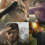 Multiple people saluting Reaction meme template blank  Reaction, Respecting, Saluting, Wholesome, Animal, Cat, Snake, Gaming