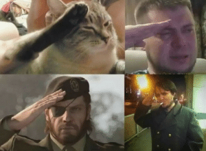 Multiple people saluting Gaming meme template