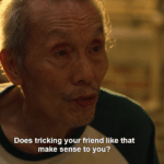 "Does tricking your friend like that make sense to you" Squid Game meme template blank  Squid Game, Old, Man, Betraying, Tricking, Subterfuge, Accusing, Il-nam, Reaction, Movie, Netflix