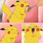 Pikachu eating food Pikachu meme template blank  Pikachu, Pokemon, Eating, Food, Cake, Feeding, Happy, Wholesome