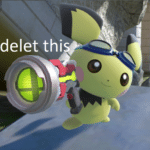 Pichu delete this Gaming meme template blank  Gaming, Pokemon, Super Smash Brother, Pointing, Gun, Delete, Threatening, Reaction, Pichu
