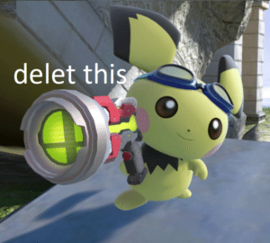 Pichu delete this Pointing meme template