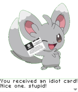 Minccino idiot card Giving meme template