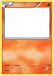 Pokemon fire type card (blank) Card meme template