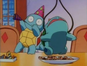 Squirtle and Bulbasaur partying celebrating meme template
