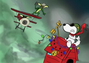 Gremlin fighting Snoopy Battle meme template