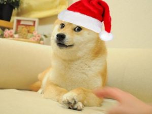 Santa Doge Dog meme template