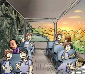 Loss comic on bus CAD Comics meme template