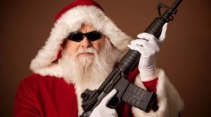 Santa with gun Holding meme template