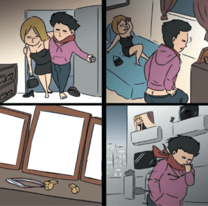 One Night Stand Comic (blank) Leaving meme template
