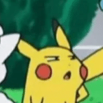 Pikachu shocked or confused Pikachu meme template blank