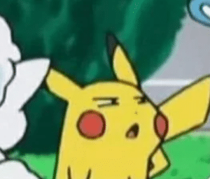 Pikachu shocked or confused Staring meme template