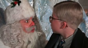 Santa yelling at Ralphie Movie meme template