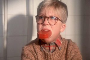 Ralphie with soap in his mouth A Christmas Story meme template
