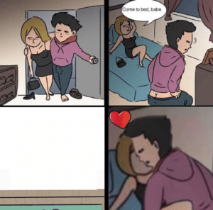 Boy staying with girl comic Love meme template