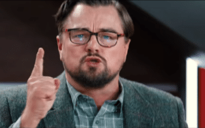 Leonardo DiCaprio scared / talking Finger meme template