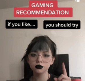 Gaming recommendation Pointing meme template