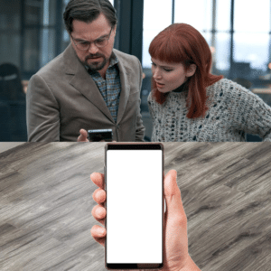Dont Look Up holding phone reaction DiCaprio meme template