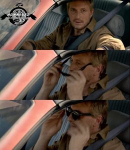 Johnny Lawrence putting on sunglasses Putting meme template