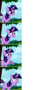 Twilight Sparkle becoming more and more disgusted / shocked Shocking meme template