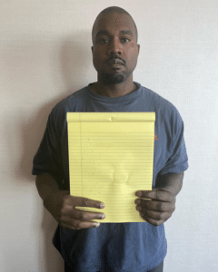 Kanye holding notepad Angry meme template