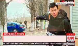Reporter soyjak pointing  Ukraine meme template