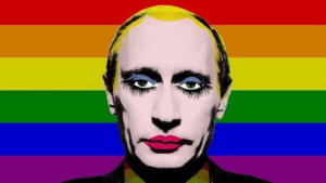 Gay Putin Flag LGBT meme template