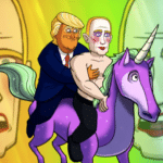 Trump riding unicorn with gay Putin Ukraine meme template blank  Trump, Riding, Unicorn, Gay, Putin, Animal, LGBT, Political, Russia, Ukraine, America, United States