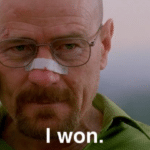 Walter White 'I won' Breaking Bad meme template blank  Walter White, Winning, Breaking Bad, Happy, Smug, Phone