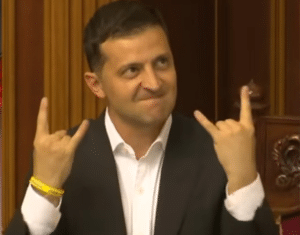 Zelensky hand horns Ukraine Wojak search meme template