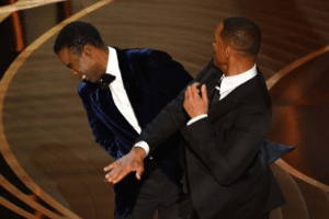 Will Smith slapping Chris Rock punch meme template